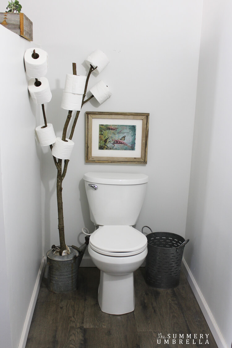 Toilet Paper Tree and Watering Can Decoration