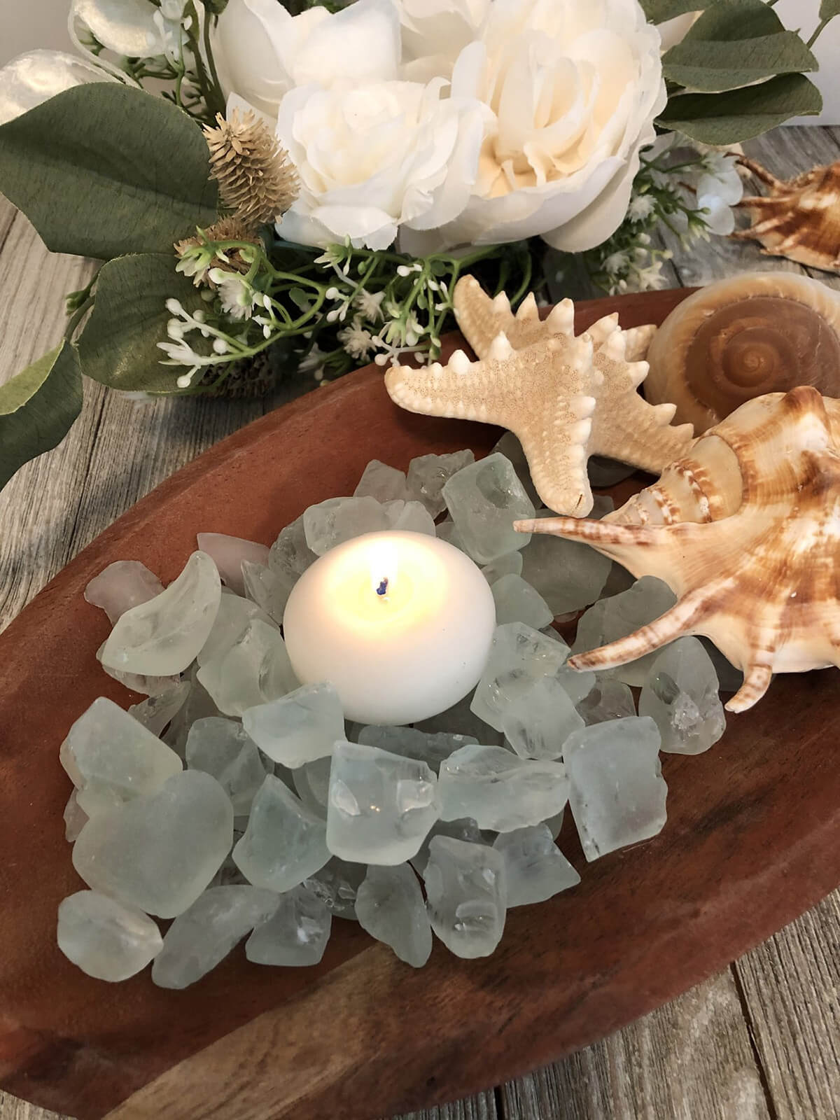 Frosted Bohemian Sea Glass Vase Filler