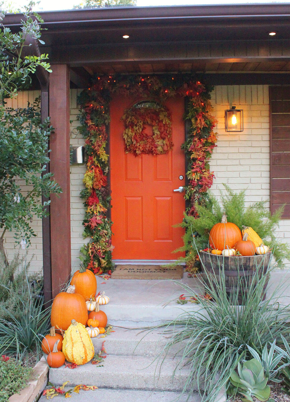 Full and Thick Fall Leaves Door Garland