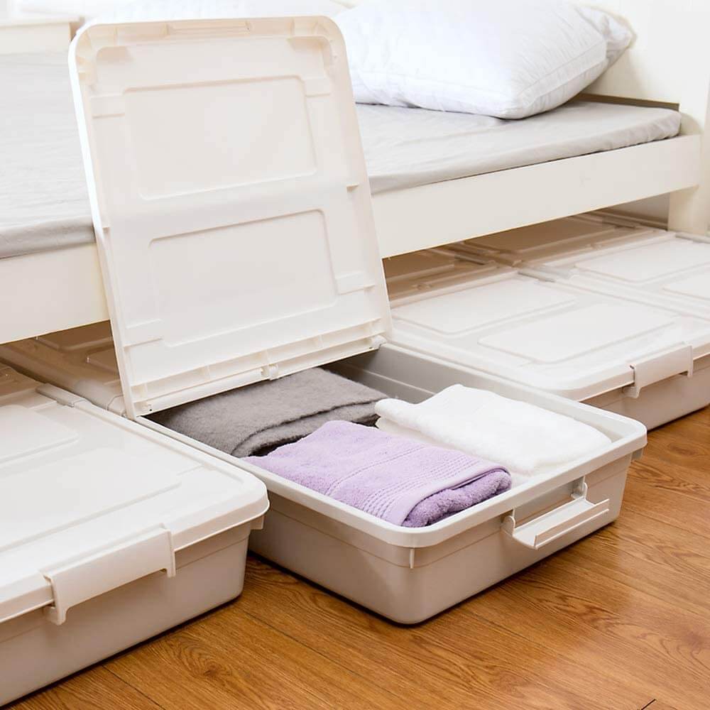 50+ idee di archiviazione Genius per piccoli spazi per far sembrare la tua casa più grande Cestino portaoggetti con ruote in confezione da 3 pezzi sotto il letto