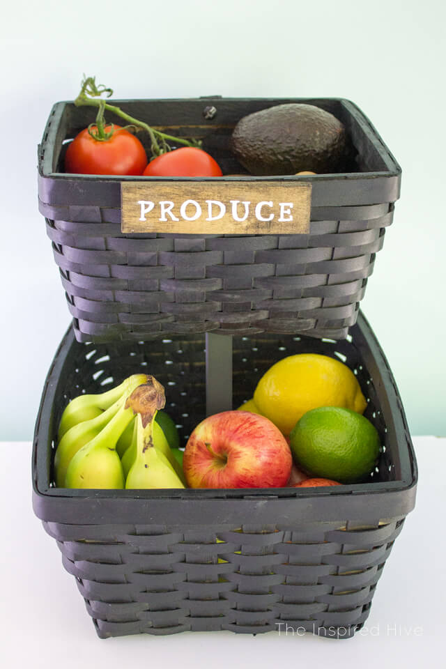 Painted Woven Produce Storage Baskets