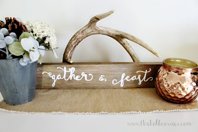 Decorative Wooden Gather and Feast Sign