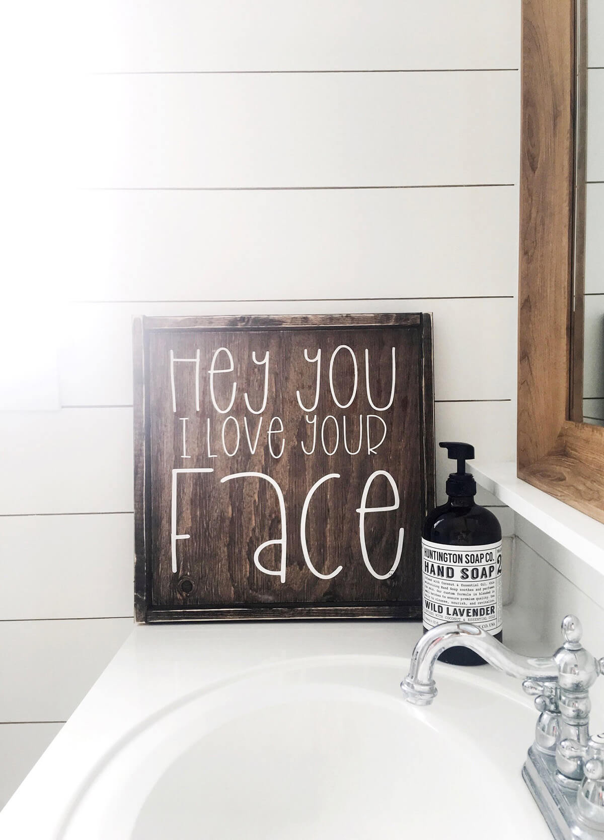 I Love Your Face Rustic Bathroom Sign