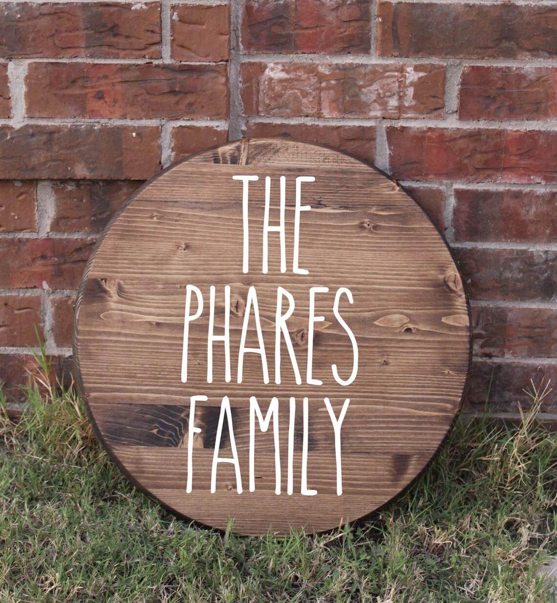 Lettered Round Wooden Name Plaque