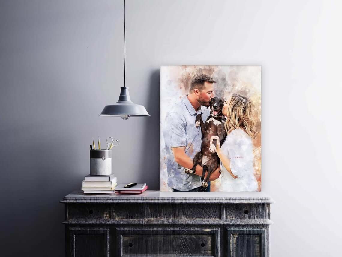 Family Portrait on Large Canvas