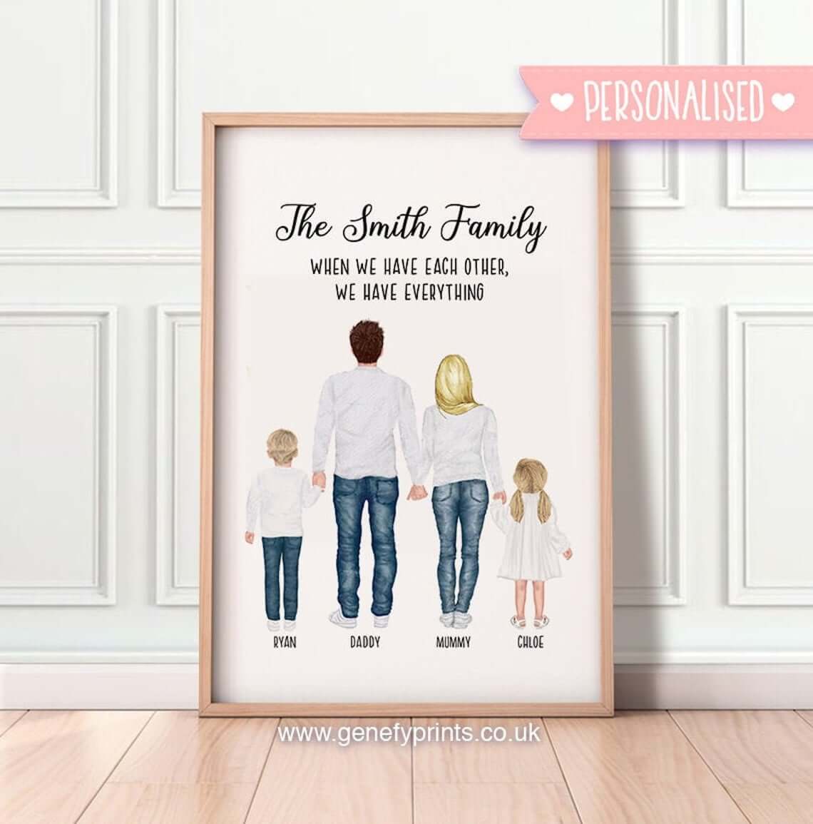 Framed Family Portrait with Positive Message