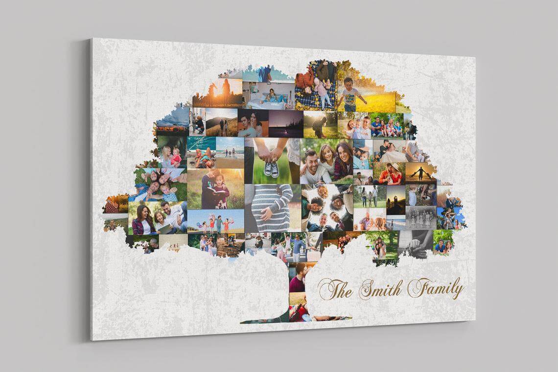 Joyful Portrait Collage Family Tree