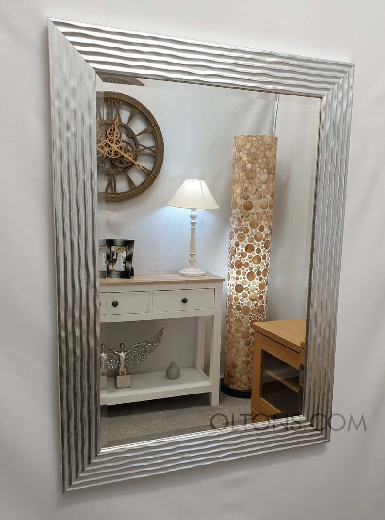 Beautiful Ridged Wavy Frame Mirror