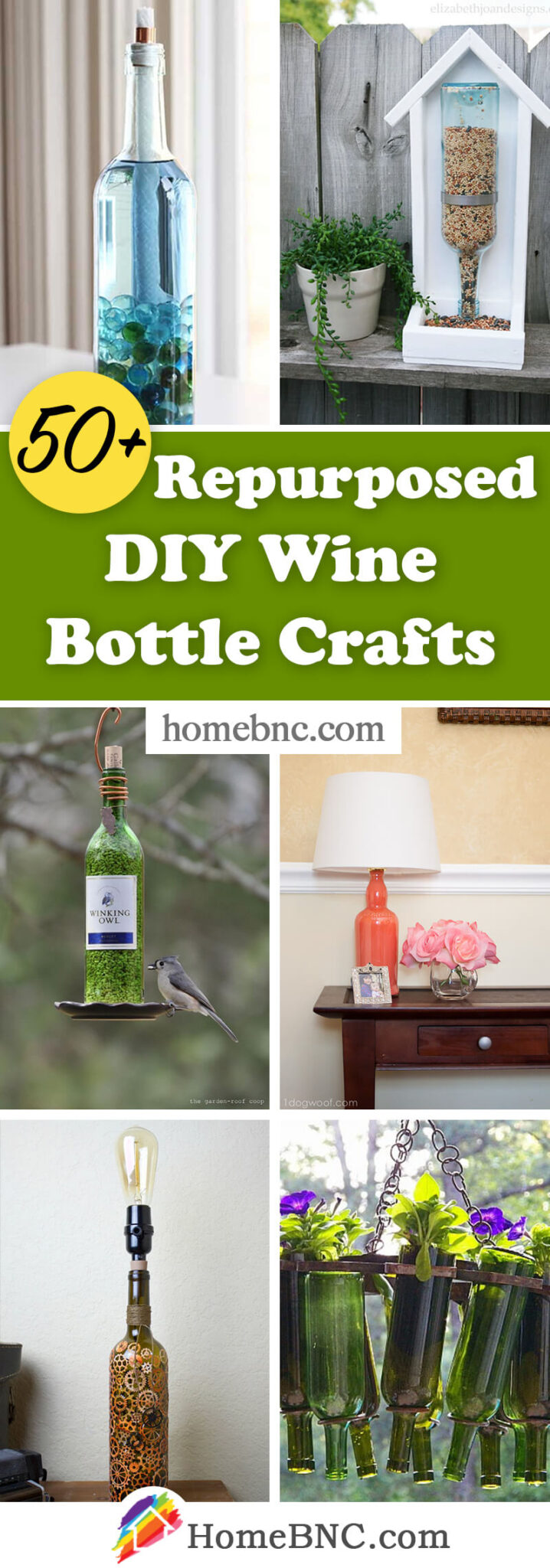 50+ Best Repurposed DIY Wine Bottle Craft Ideas and Designs for 2021