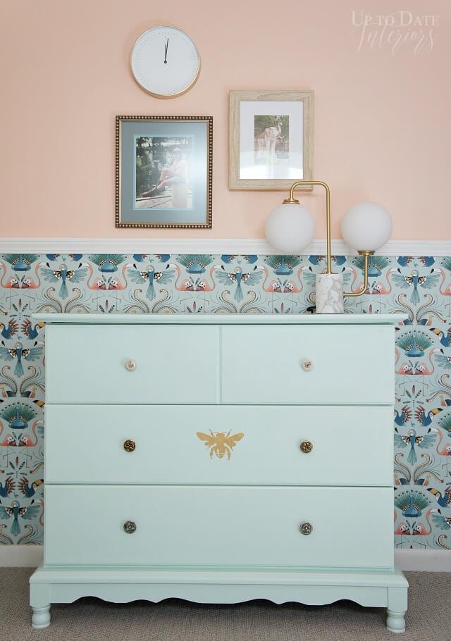 Traditional Mint Dresser with Golden Bee