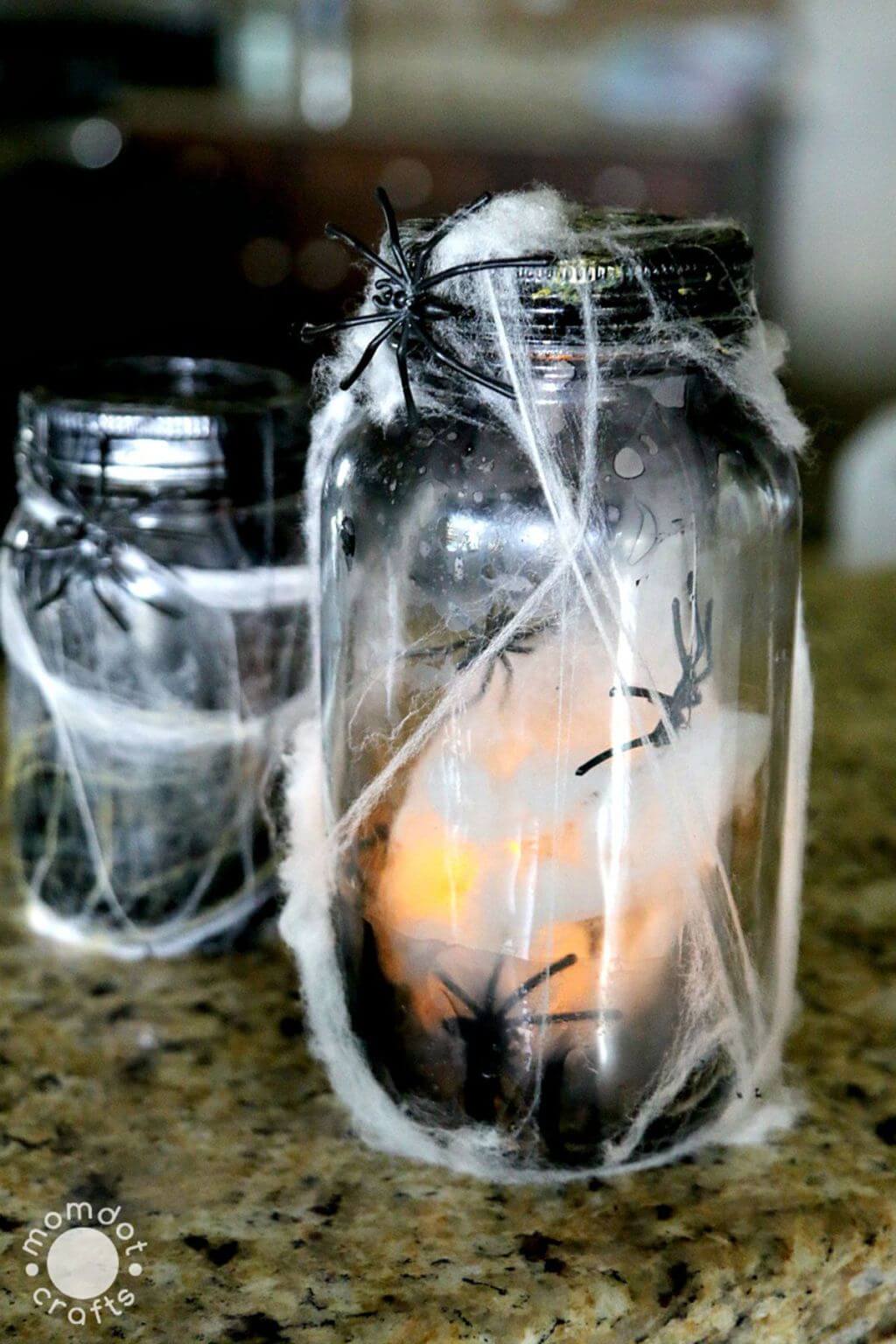 Light Up Creepy Crawly Spider Mason Jar