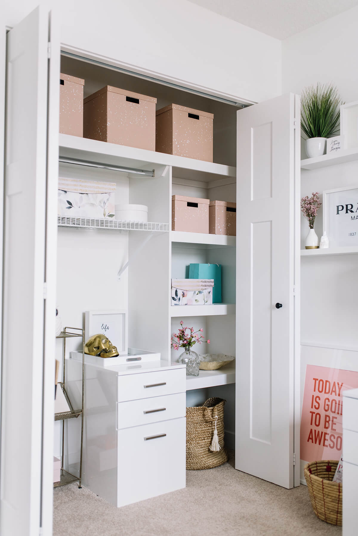 Secret Home Office Closet Makeover