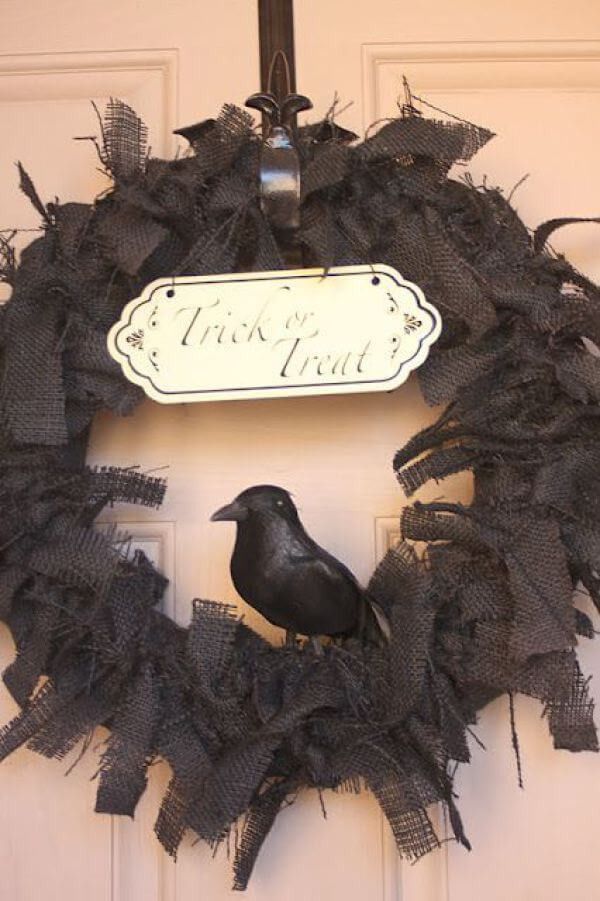 Gothic Bird’s Nest Halloween Wreath