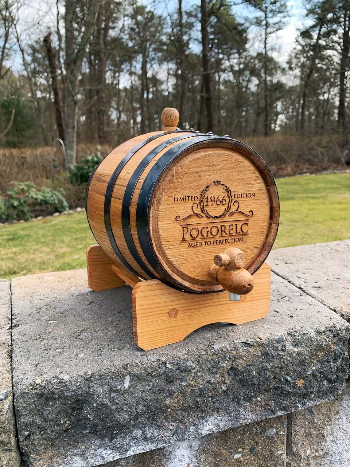 Authentic Whiskey Barrel is Unique Bartop Decor