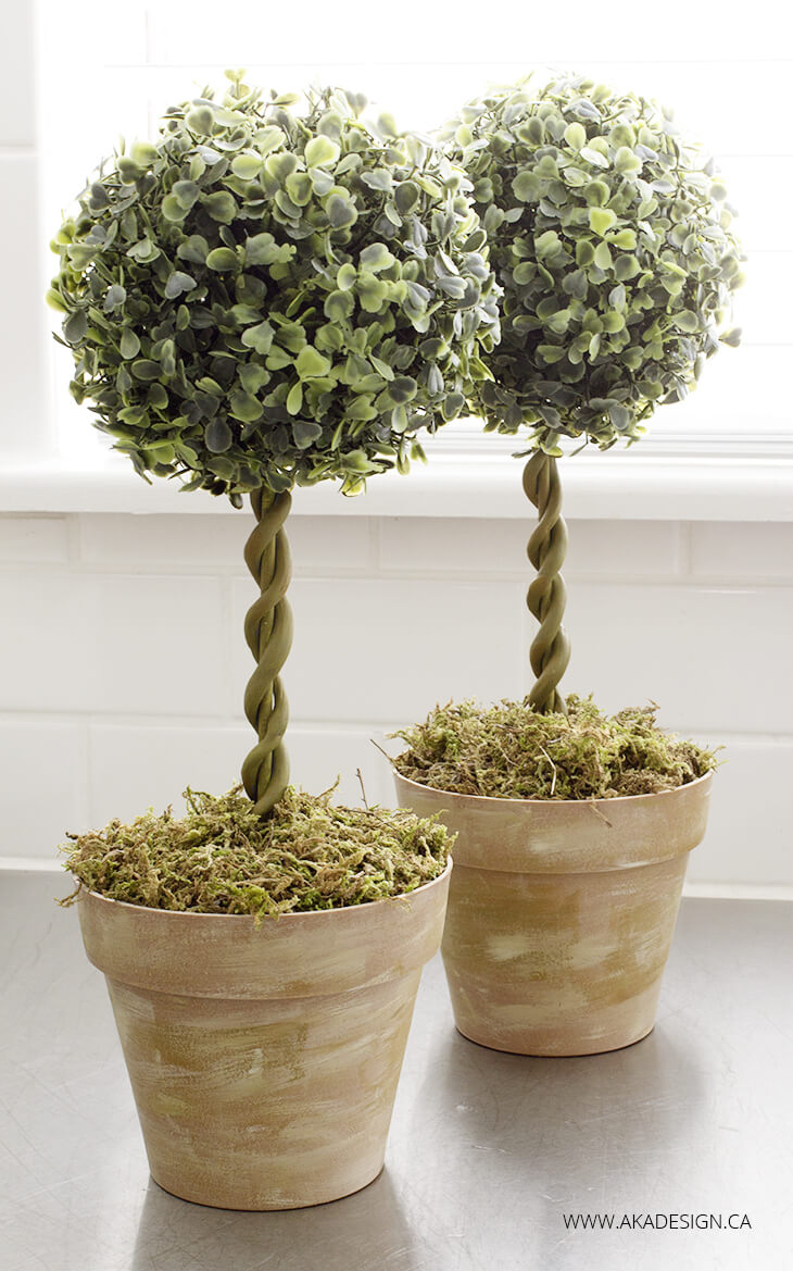 Easy DIY Farmhouse Topiary Trees