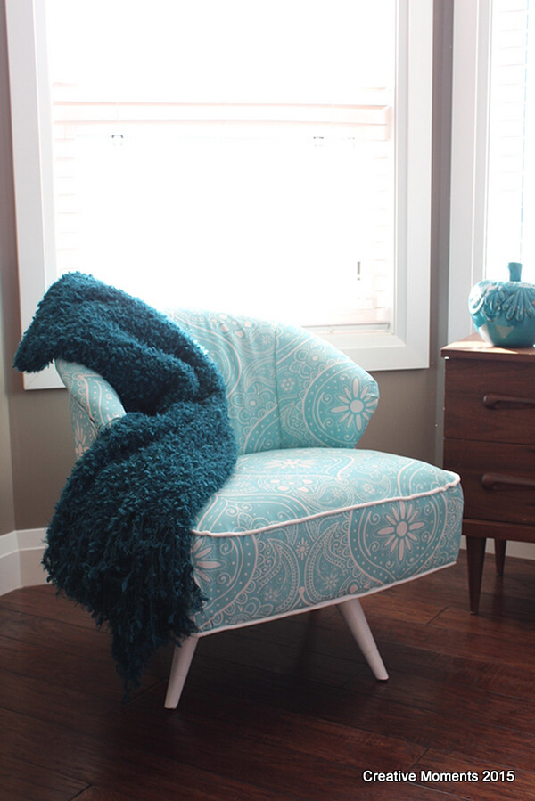 Retro and Modern Mint Green Paisley Chair