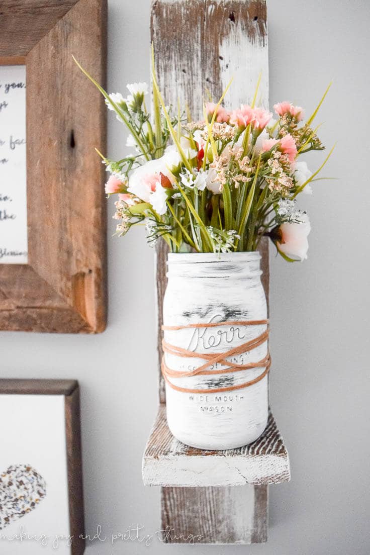 Farmhouse Painted Mason Jar Planter