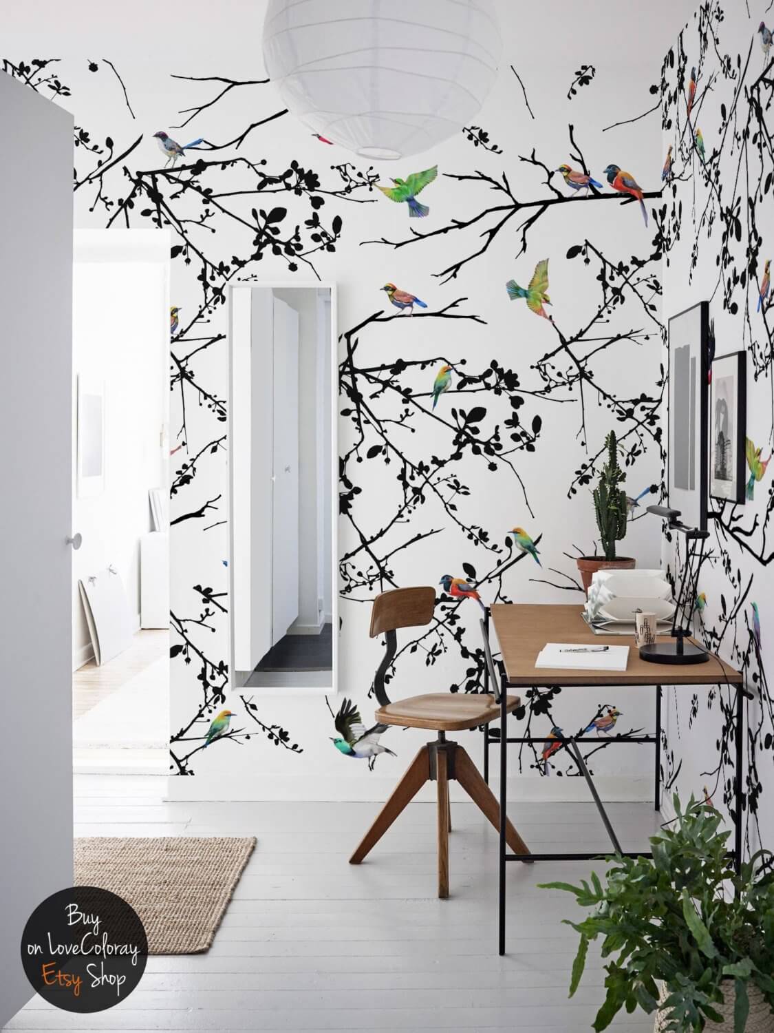 Whole Wall Bird and Branch Decor