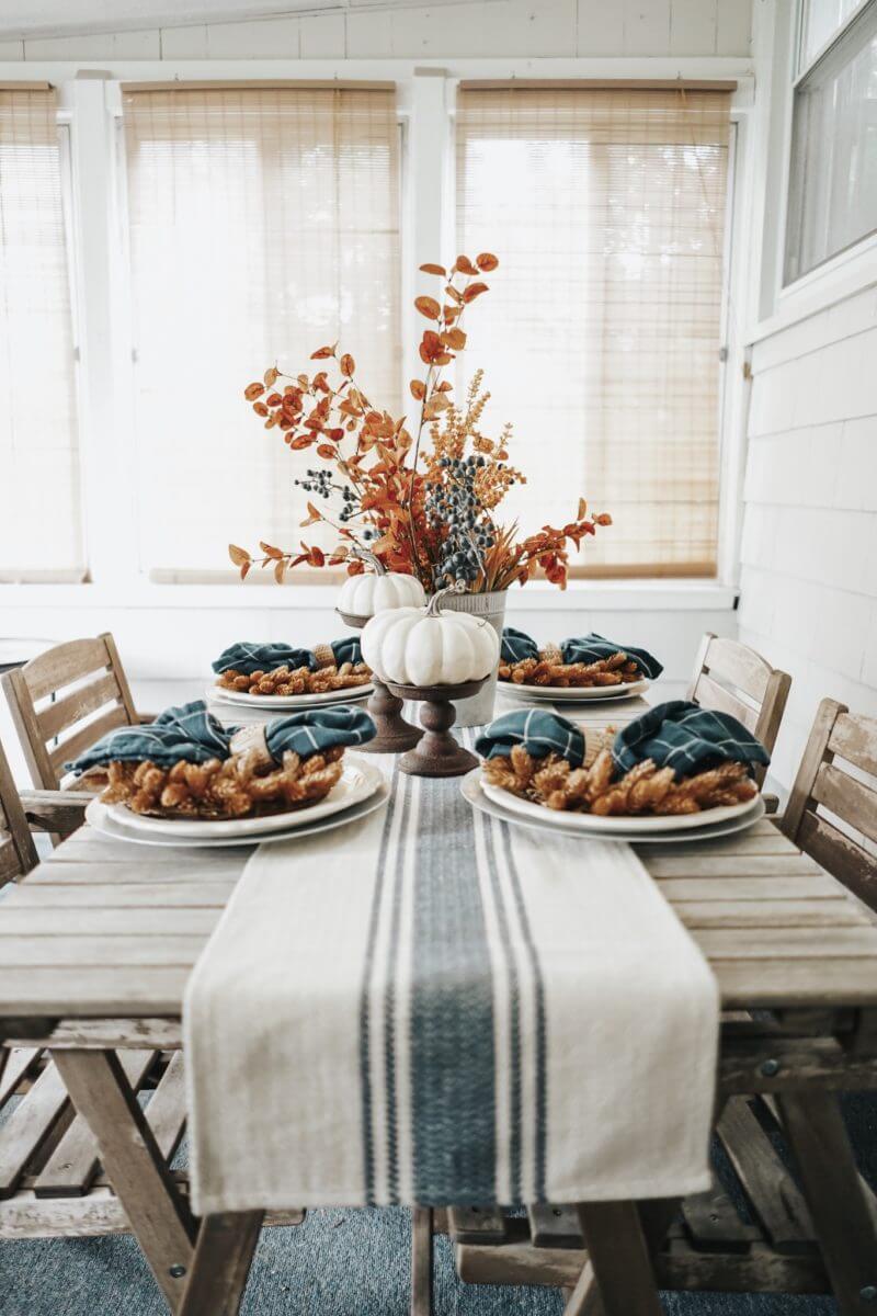 Rustic Harvest Bushel and Pumpkin Pedestal Centerpiece