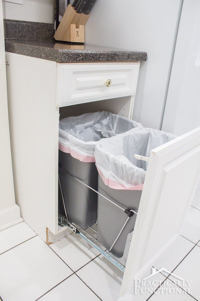 Pull-Out Garbage Can Cupboard