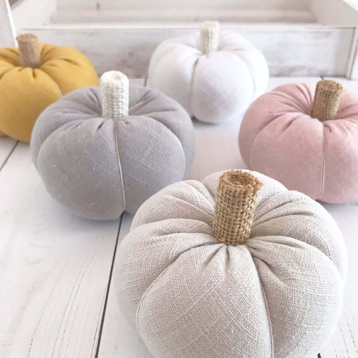 Gorgeous Burlap and Tweed Textured Fabric Pumpkins