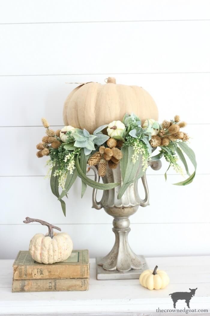 DIY Fall Centerpieces: Spectacular Urn Filled Pumpkin and Floral Bouquet