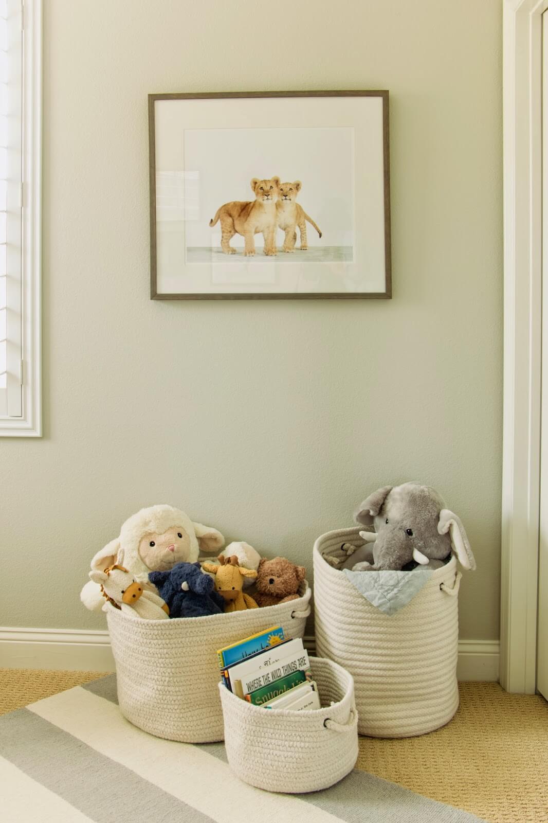 Neutral Colored Toy and Book Baskets