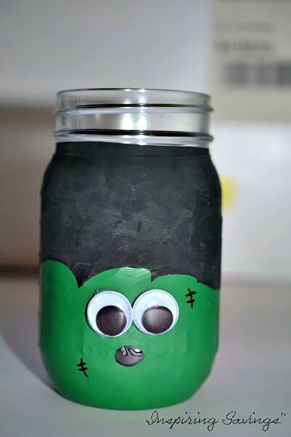 Frightening Frankenstein DIY Mason Jar Drink Cups