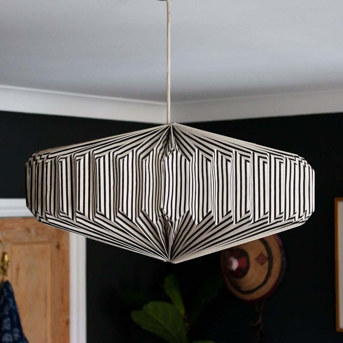 Deco-Styled Black and White Lamp Shade