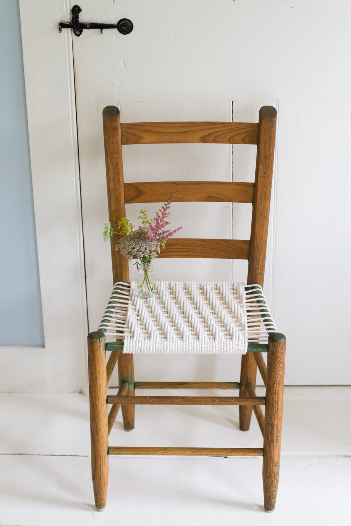 Patterned Cotton Weaved Renovated Chair