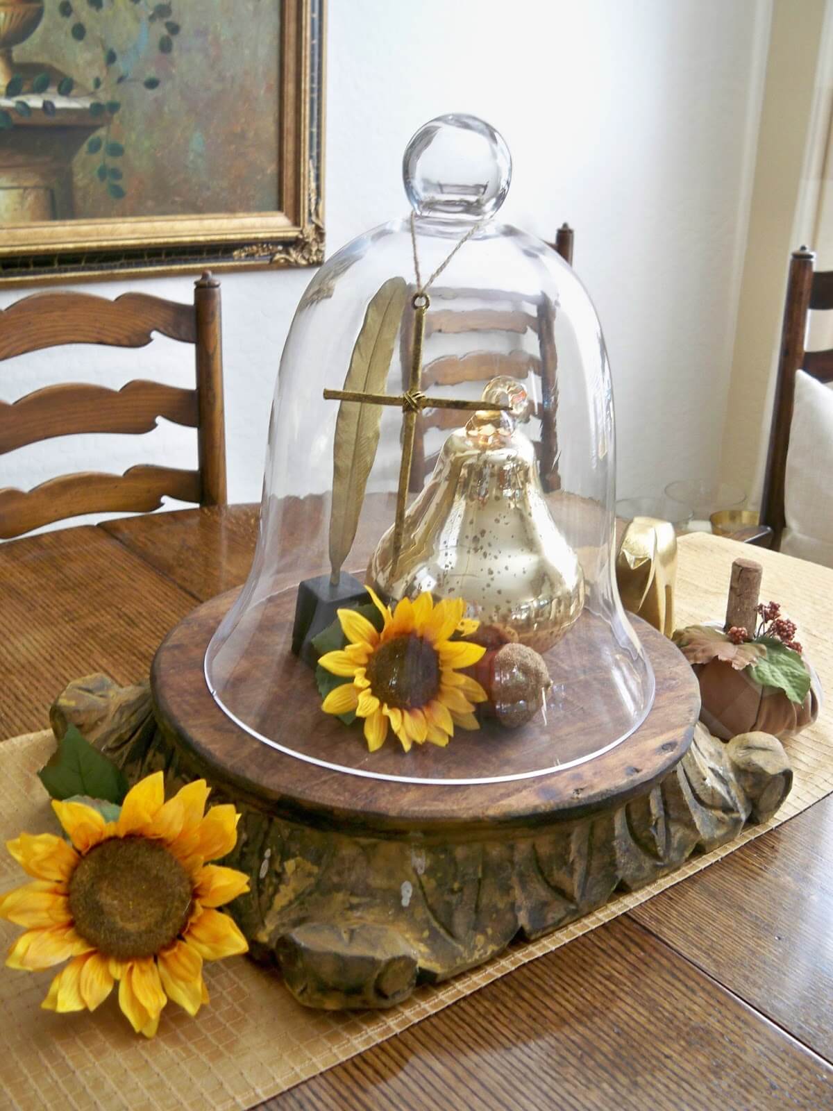 Interesting and Unique Glass Cloche Centerpiece