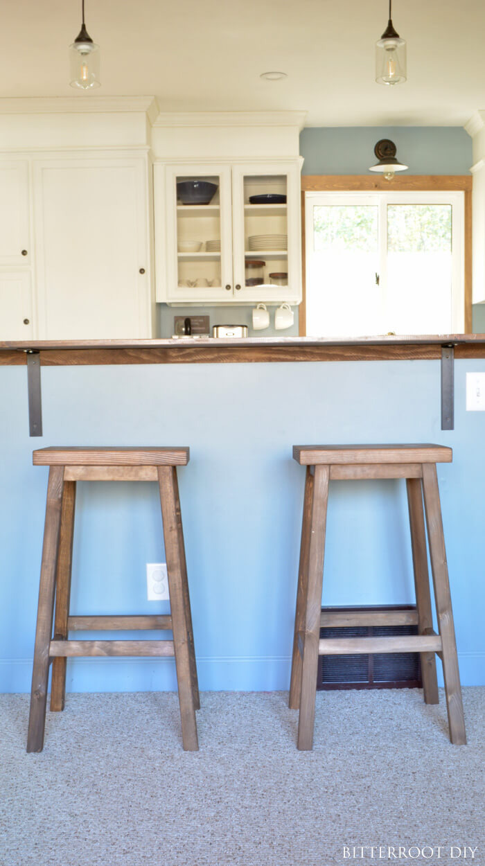 Finished Wood Custom Bar Stools