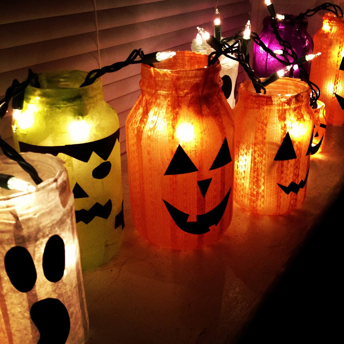 Paper Mache Light Up Halloween Mason Jar