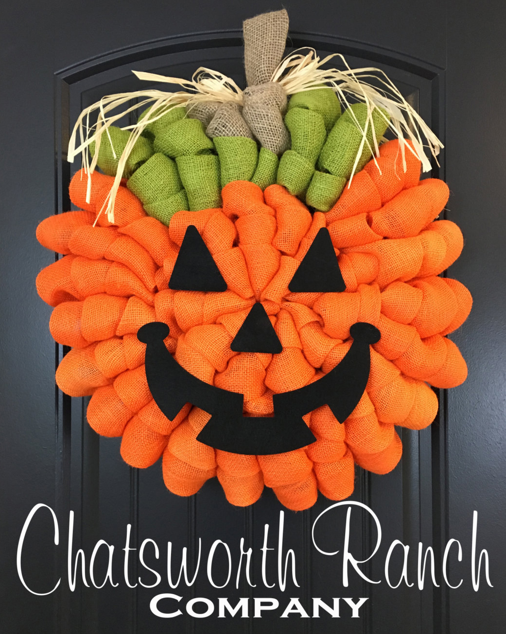 Burlap Jack-o-Lantern Wreath