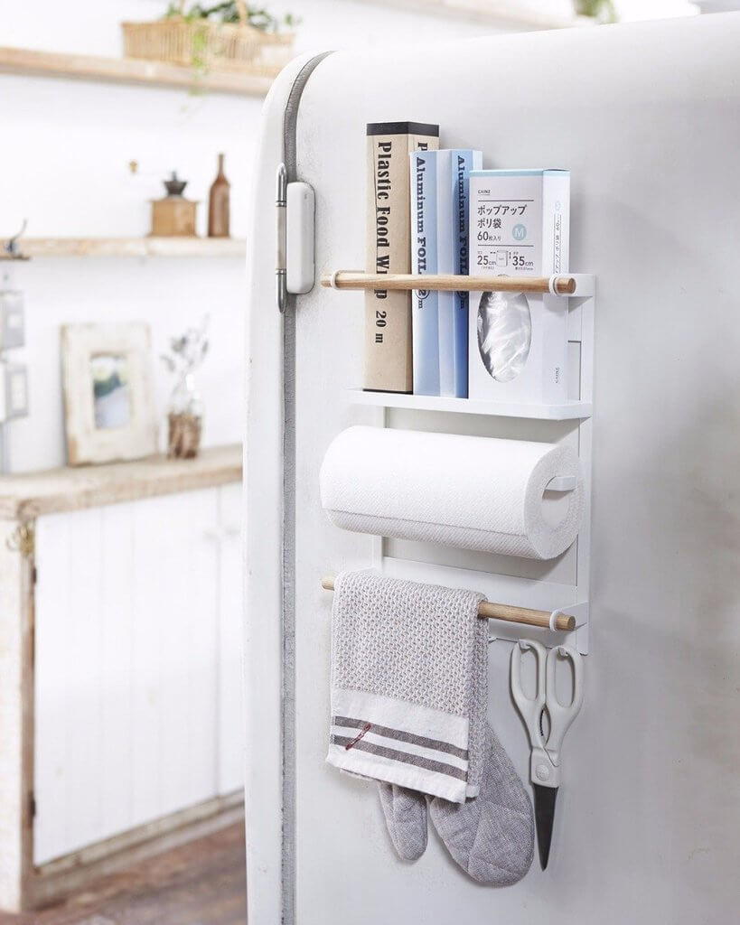 Organizer da cucina magnetico con porta asciugamani di carta