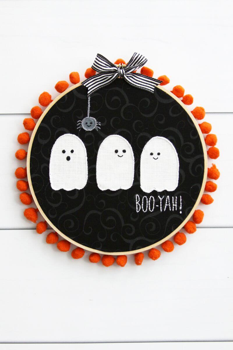 Boo-Yah Three Ghost Simple Wreath