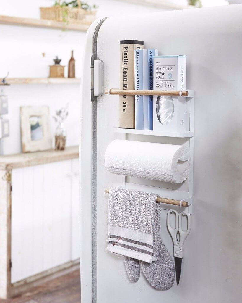 Magnetic Kitchen Organizer with Paper Towel Holder