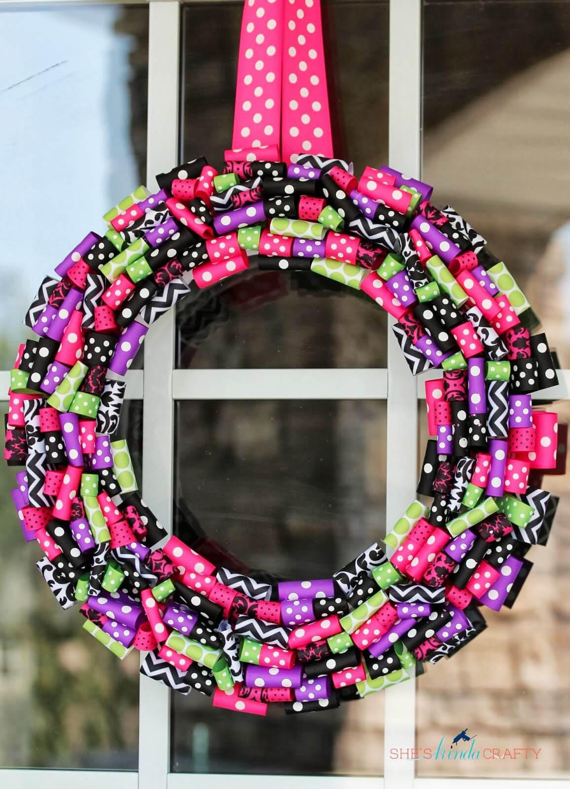 Candyland Inspired Bright Ribbon Wreath
