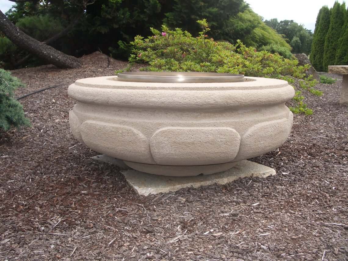 Outdoor Garden Circular Concrete Fire Pit Basin — Homebnc