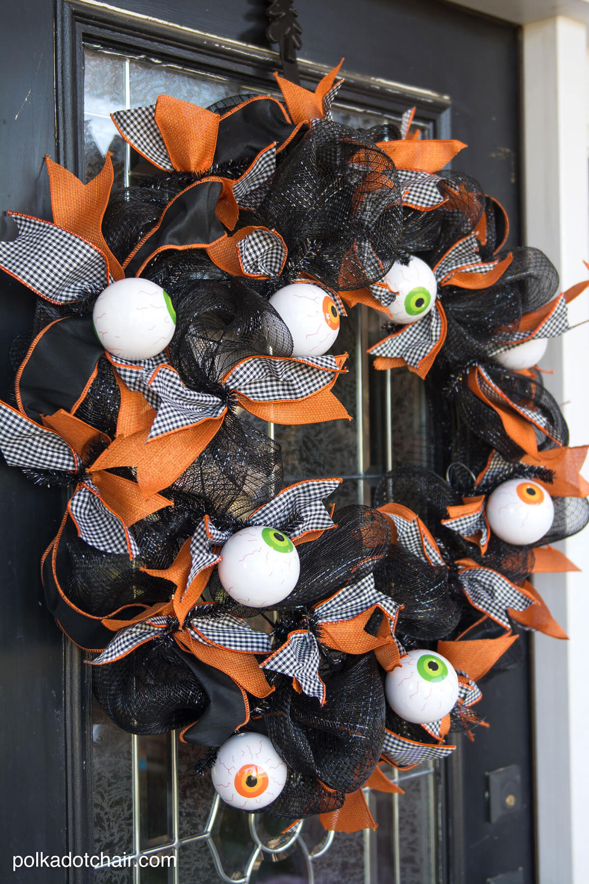 Big Bows And Eyeballs Halloween Wreath