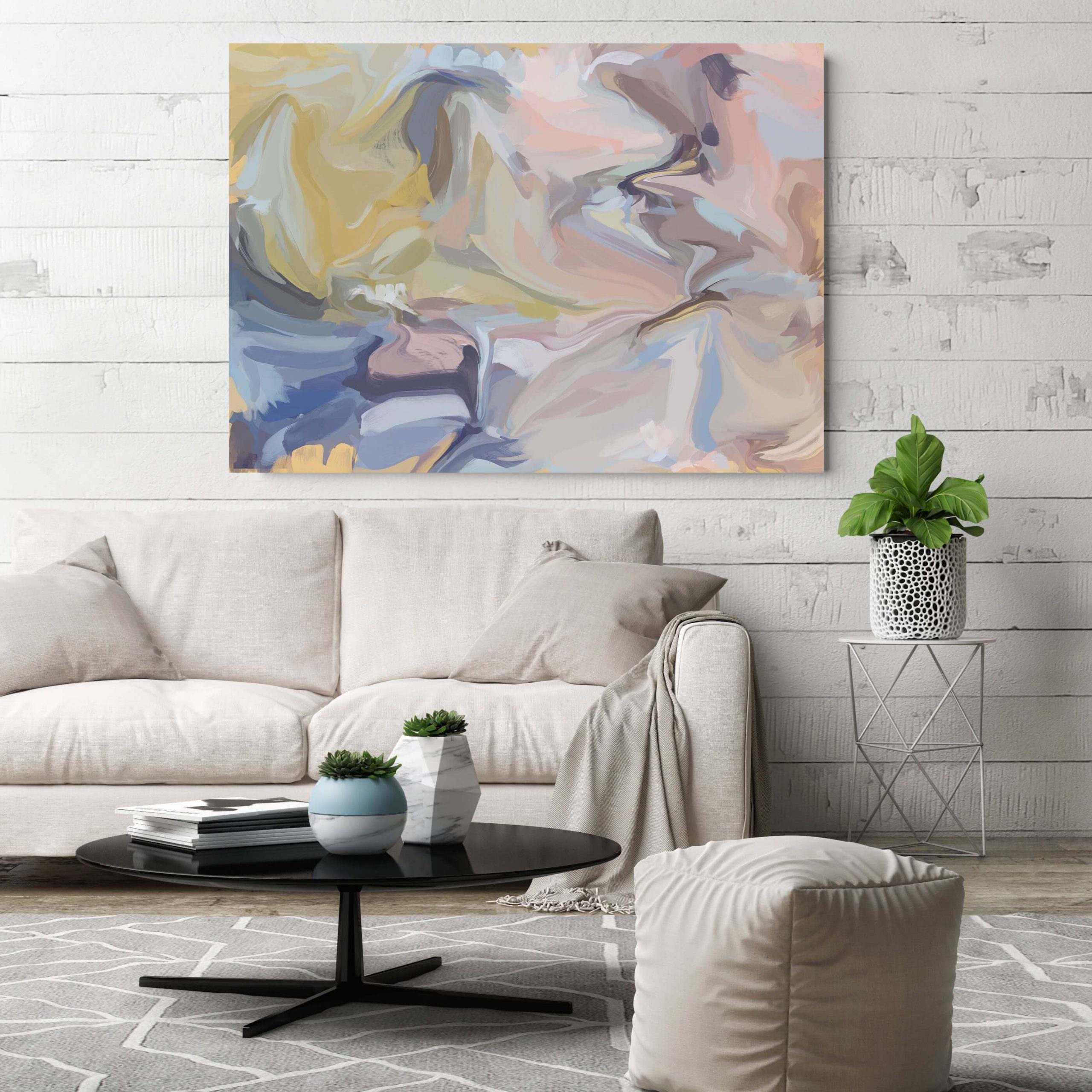 Simple Statement Art with Neutral Furniture