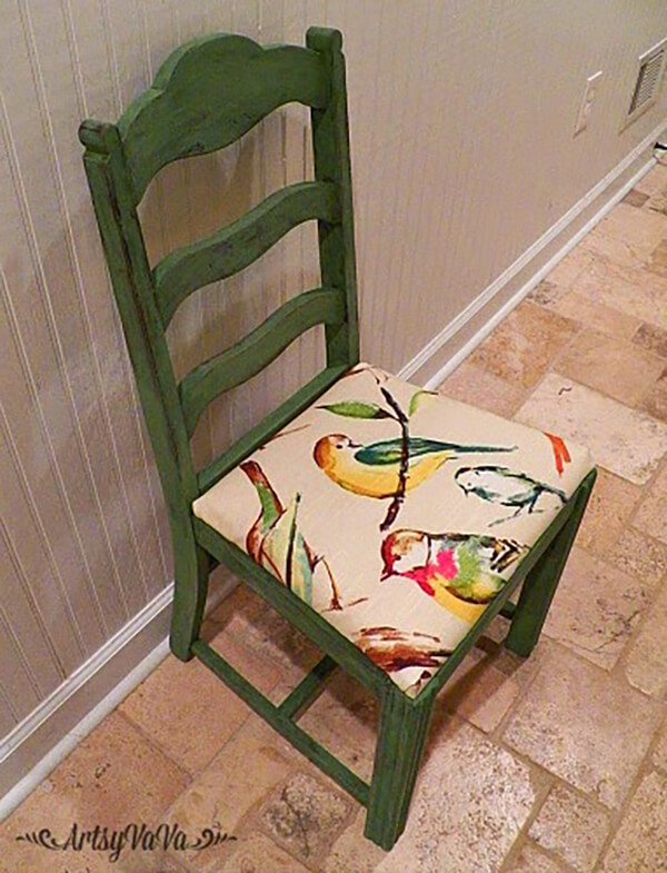 Upholstered Nature Theme Rustic Chair