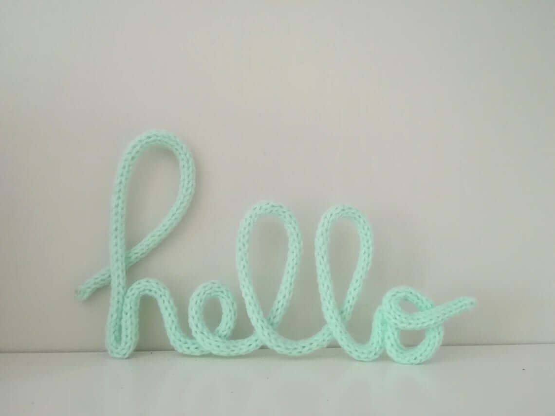 Crocheted Rope Greeting in Mint