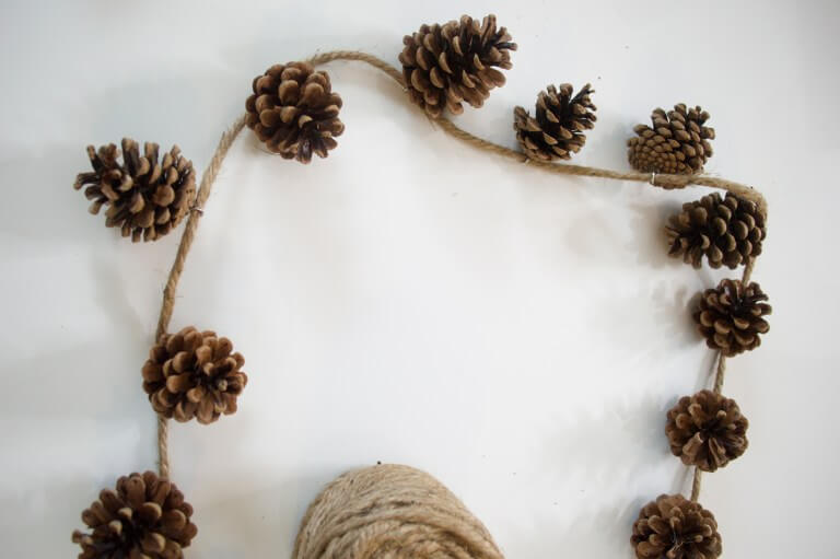 Rustic Pinecone and Twine Fall Garland