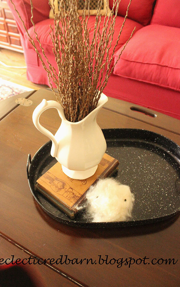 Coffee Table Tray with Pitcher Vas