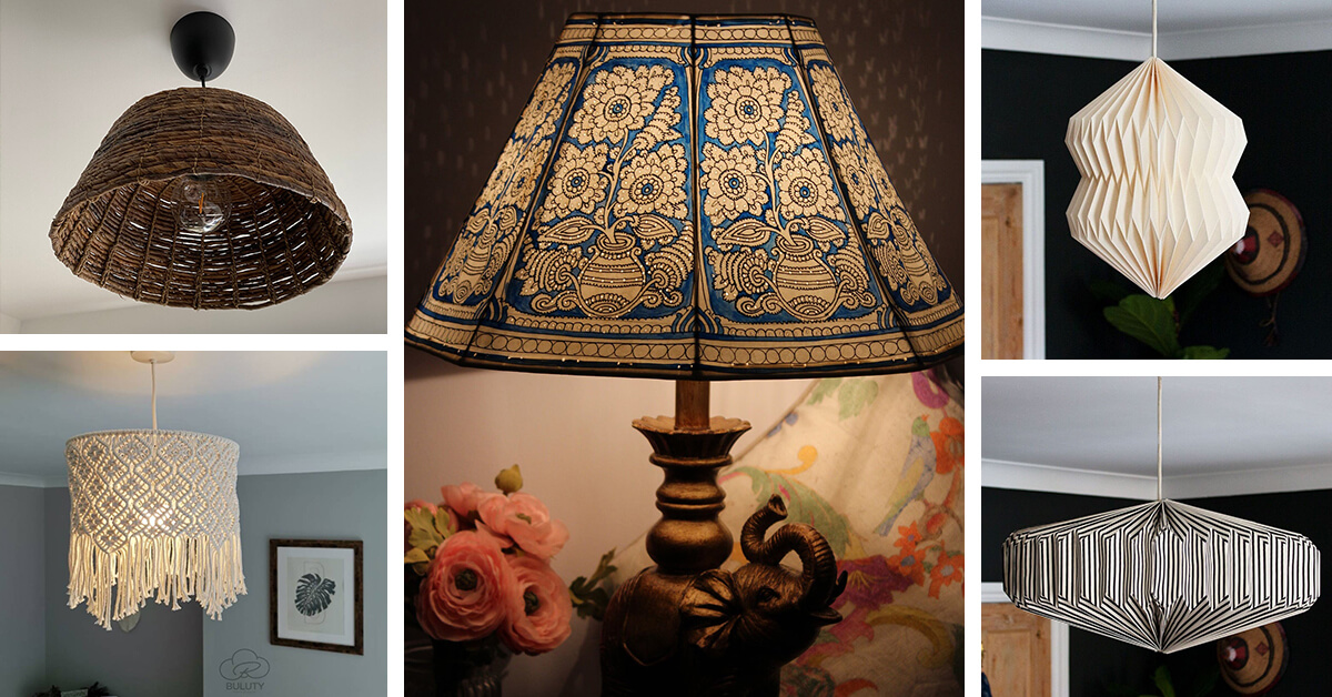 27 Best Unique Lamp Shades That Will, Gold Lined Table Lamp Shades India