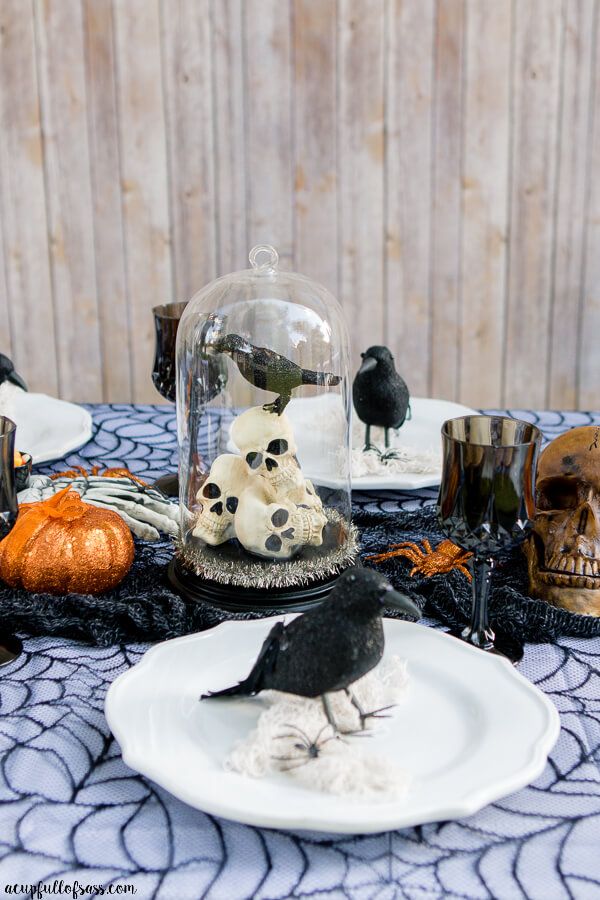 Dark Creepy Halloween Table Setup