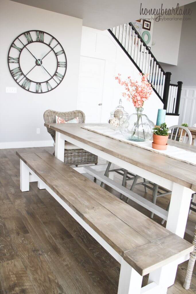 Easy DIY Farmhouse Table with Coastal Elements