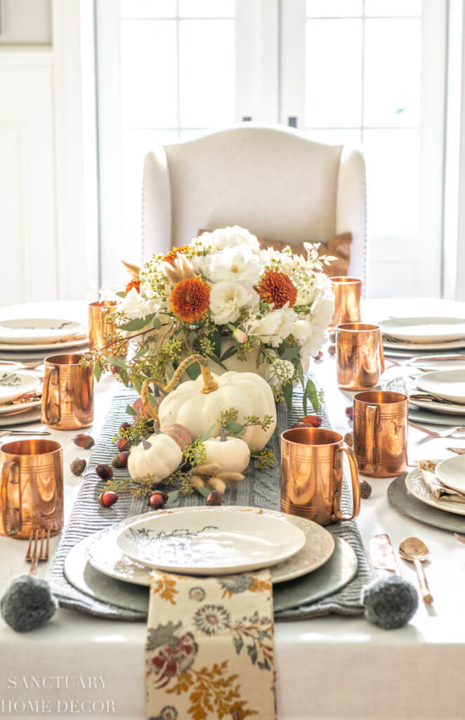 Cream and Pumpkin Bounty Bouquet Centerpiece