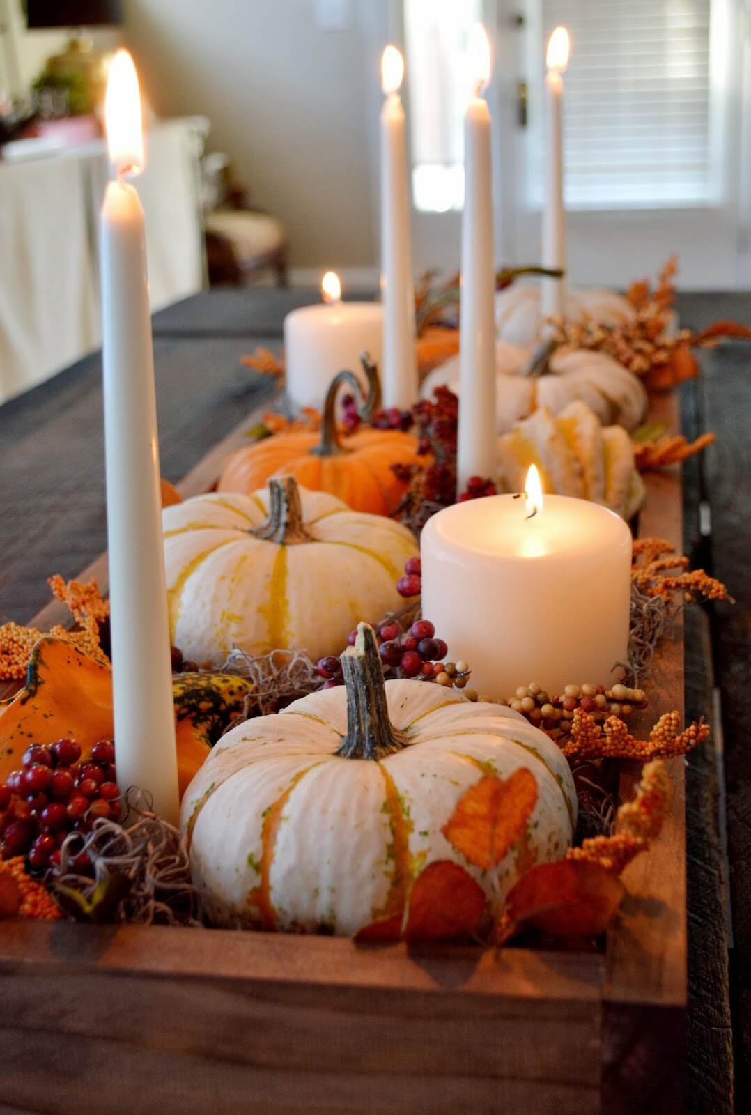 Dark Wooden Boat Fall Tablescape